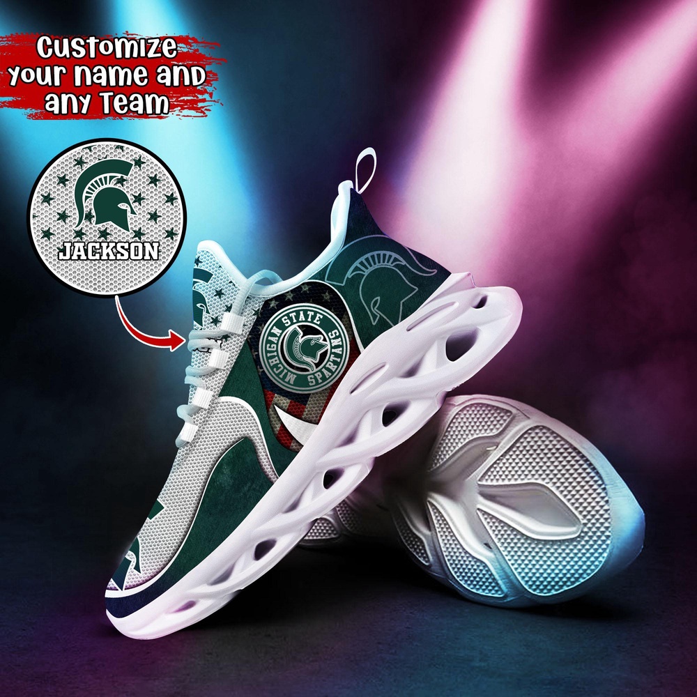 Customized NCAA Michigan State Spartans Sneaker Max Soul Shoes Sole Bliss Customized NCAA Michigan State Spartans Sneaker Max Soul Shoes Sole Bliss