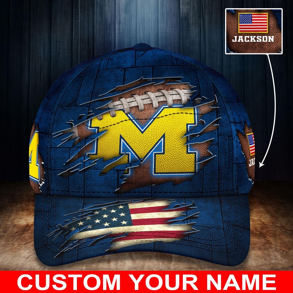 Customized NCAA Michigan Wolverines Baseball Cap Forward Streetwear Vibes Customized NCAA Michigan Wolverines Baseball Cap Forward Streetwear Vibes