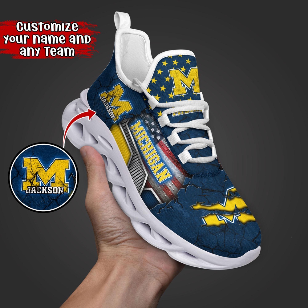 Customized NCAA Michigan Wolverines Sneaker Max Soul Shoes Sneaker Elegance Fusion Customized NCAA Michigan Wolverines Sneaker Max Soul Shoes Sneaker Elegance Fusion