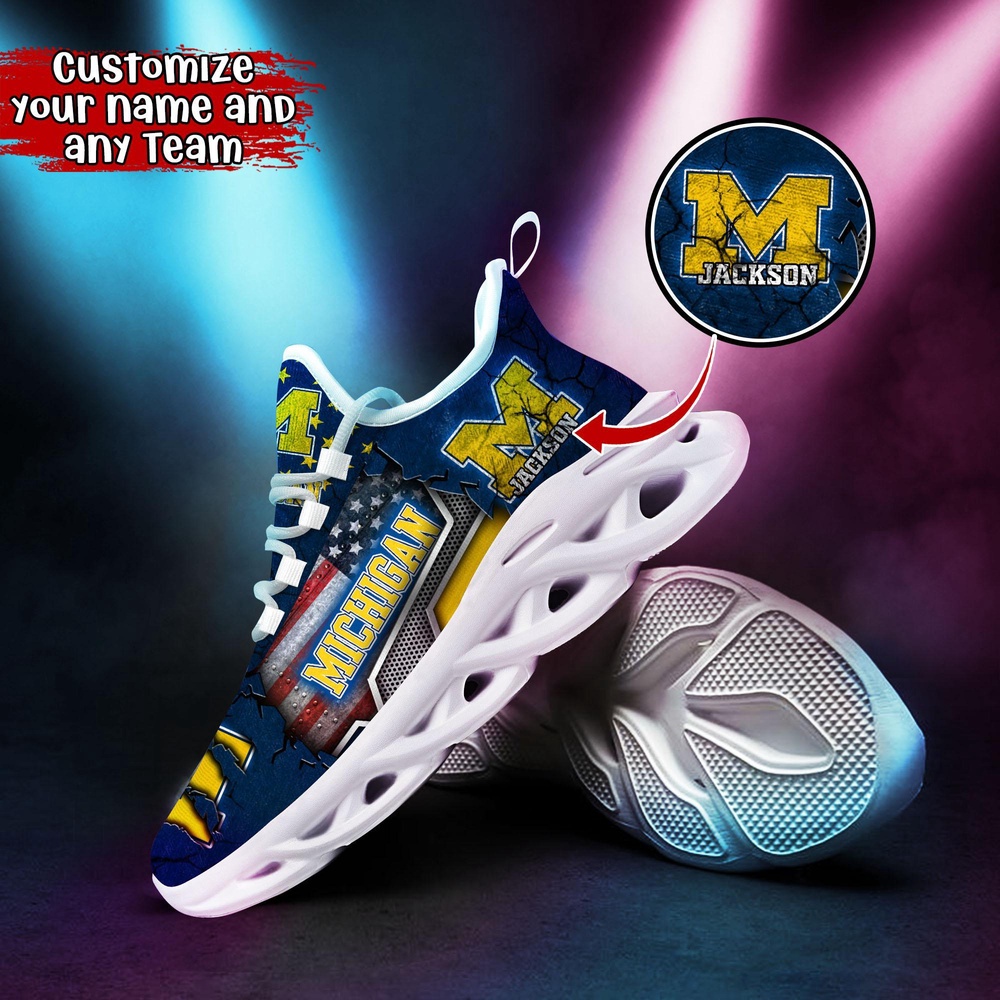 Customized NCAA Michigan Wolverines Sneaker Max Soul Shoes Sneaker Elegance Fusion Customized NCAA Michigan Wolverines Sneaker Max Soul Shoes Sneaker Elegance Fusion