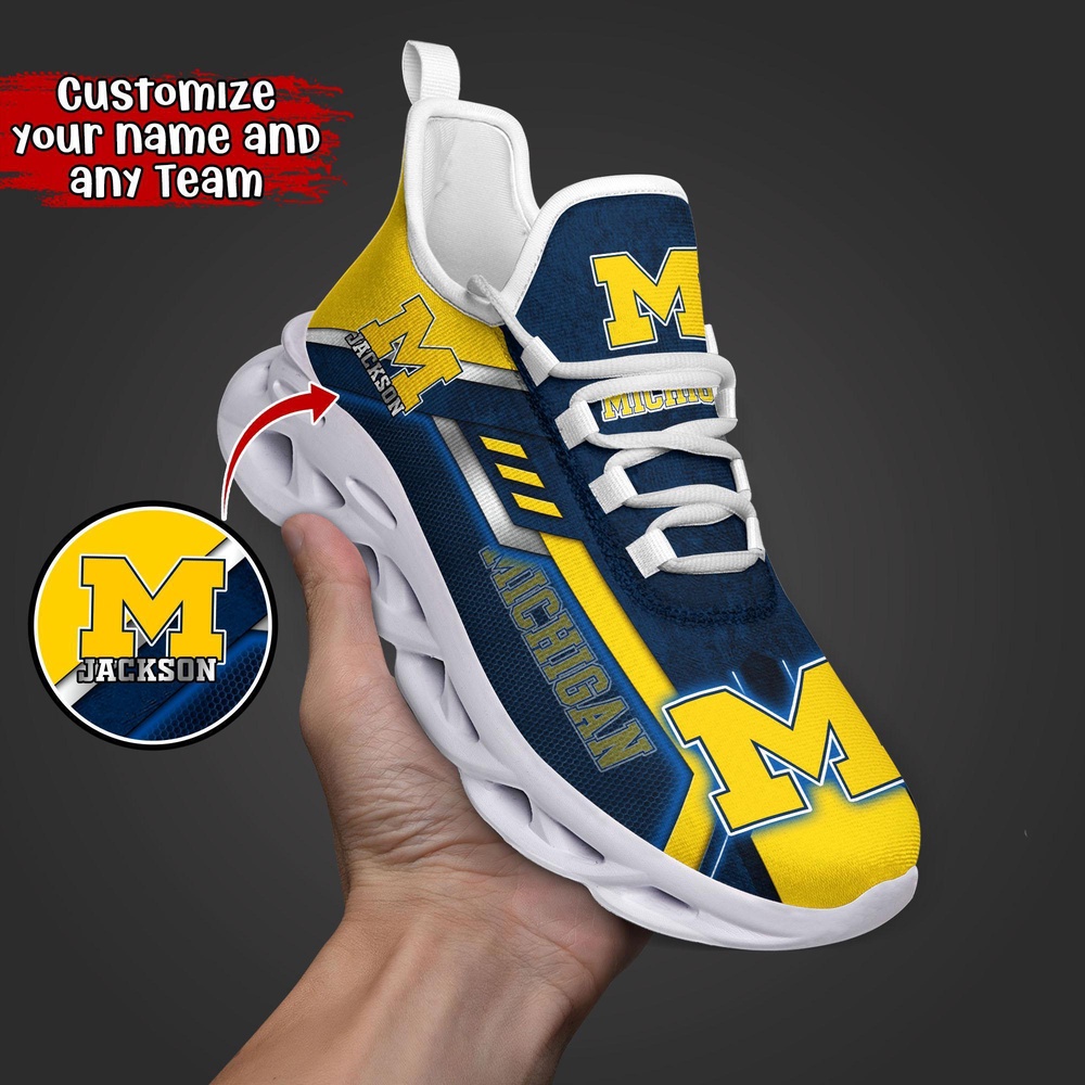 Customized NCAA Michigan Wolverines Sneaker Max Soul Shoes Soulful Steps Customized NCAA Michigan Wolverines Sneaker Max Soul Shoes Soulful Steps