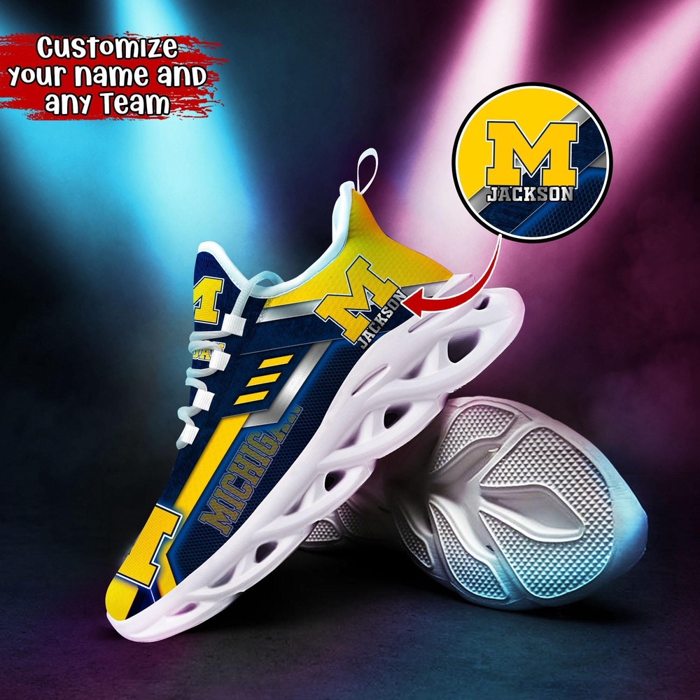Customized NCAA Michigan Wolverines Sneaker Max Soul Shoes Soulful Steps Customized NCAA Michigan Wolverines Sneaker Max Soul Shoes Soulful Steps