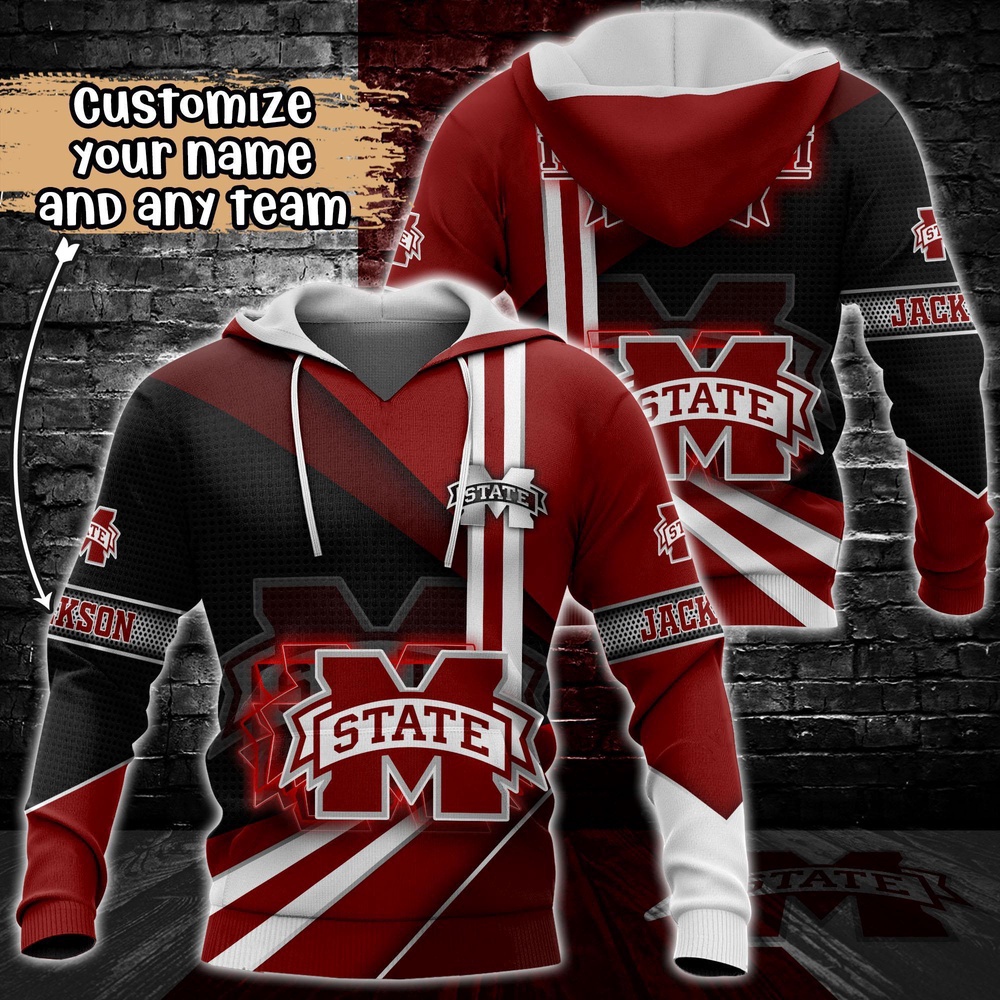 Customized NCAA Mississippi State Bulldogs Hoodie 3D Cozy Vibes For Fans Customized NCAA Mississippi State Bulldogs Hoodie 3D Cozy Vibes For Fans