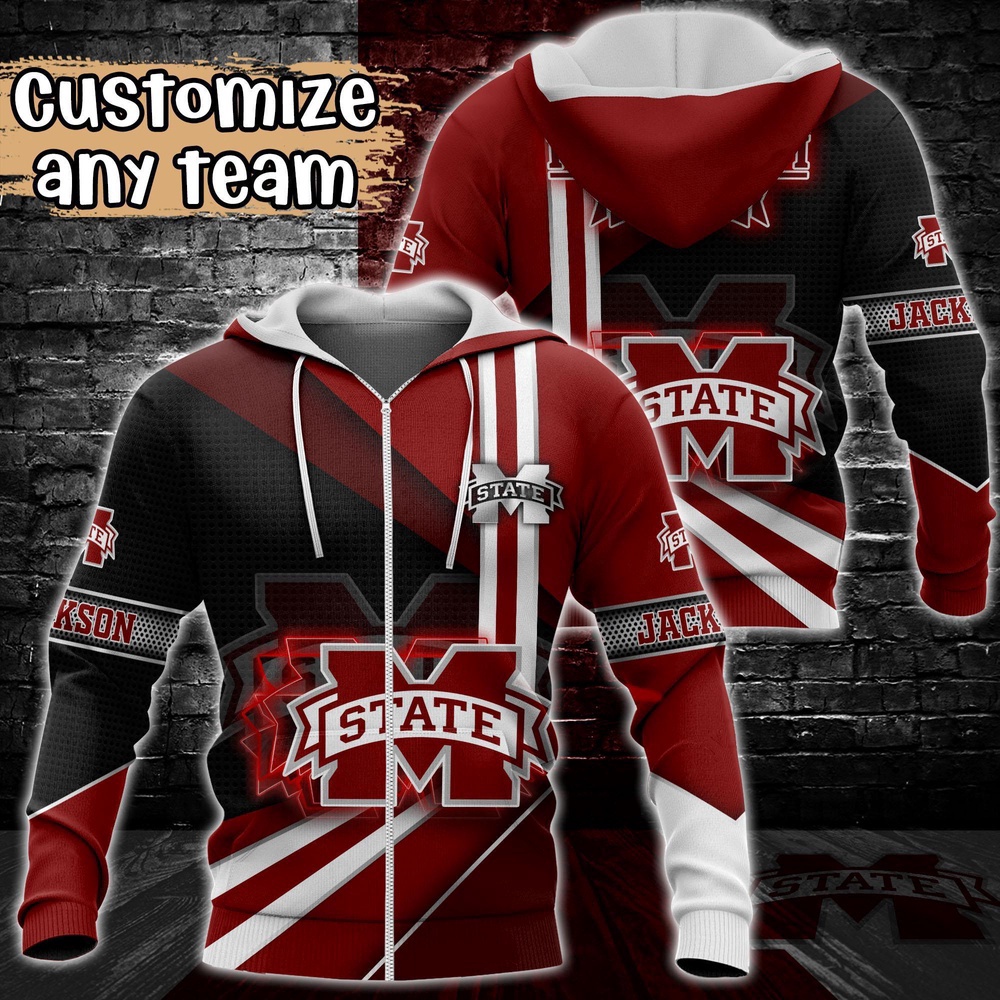 Customized NCAA Mississippi State Bulldogs Hoodie 3D Cozy Vibes For Fans Customized NCAA Mississippi State Bulldogs Hoodie 3D Cozy Vibes For Fans