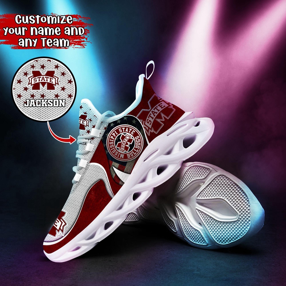 Customized NCAA Mississippi State Bulldogs Sneaker Max Soul Shoes Sole Bliss Customized NCAA Mississippi State Bulldogs Sneaker Max Soul Shoes Sole Bliss