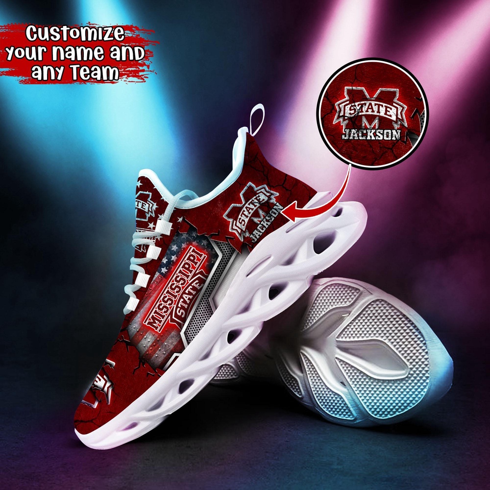 Customized NCAA Mississippi State Bulldogs Sneaker Max Soul Shoes Stride In Style