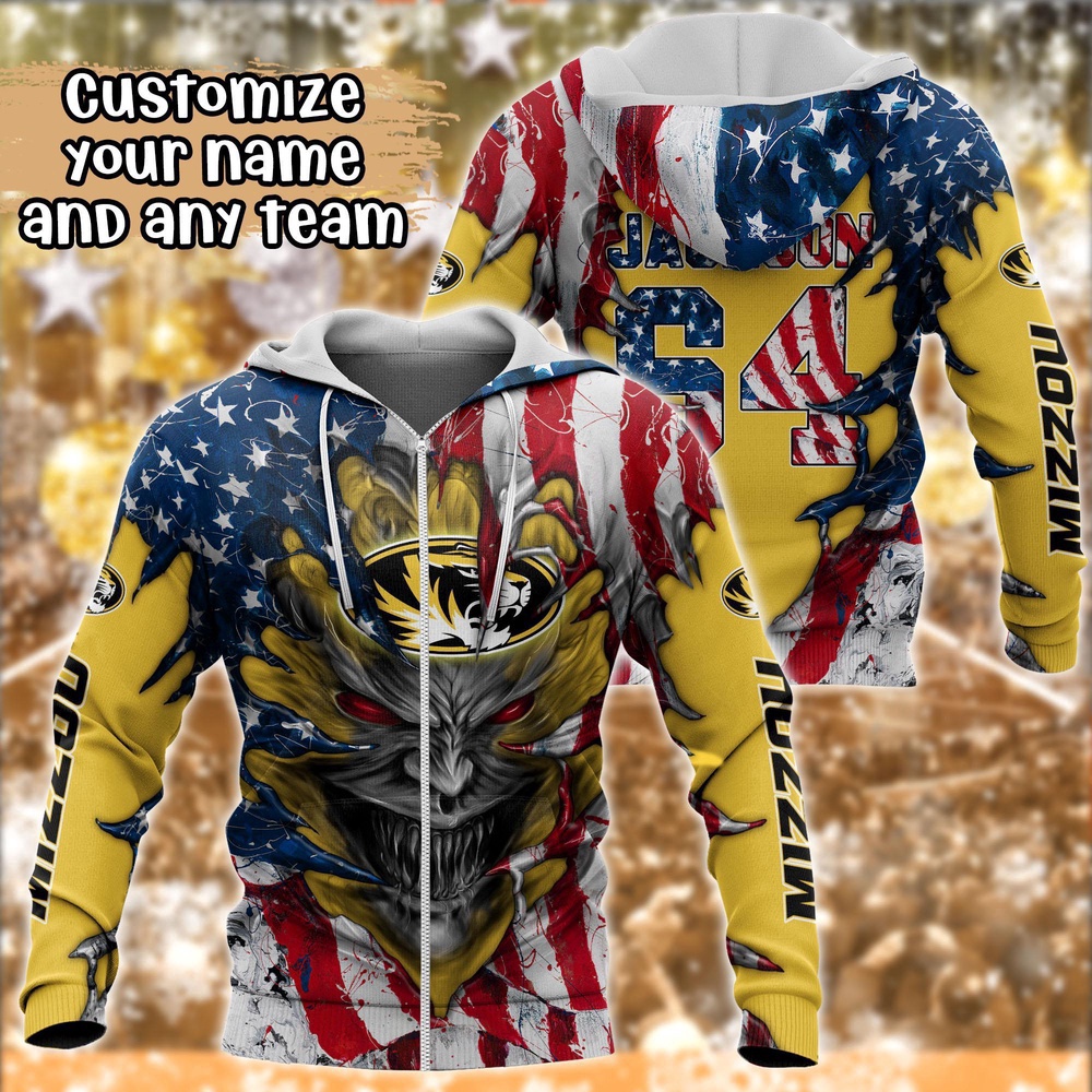 Customized NCAA Missouri Tigers Hoodie 3D Signature Style For Fans Customized NCAA Missouri Tigers Hoodie 3D Signature Style For Fans