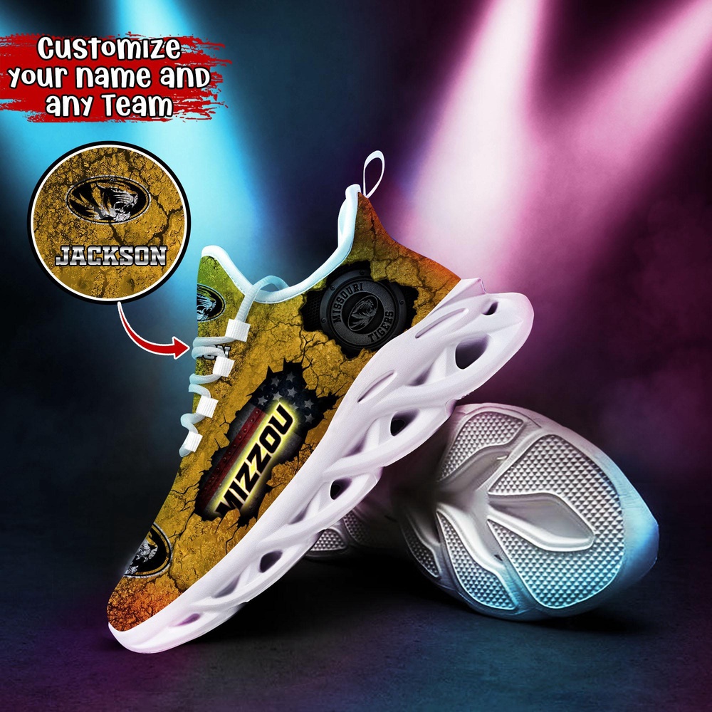 Customized NCAA Missouri Tigers Sneaker Max Soul Shoes Max Comfort Glide Customized NCAA Missouri Tigers Sneaker Max Soul Shoes Max Comfort Glide