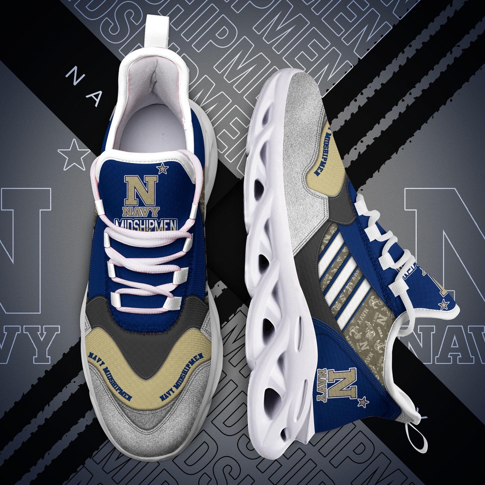 Customized NCAA Navy Midshipmen Sneaker Max Soul Shoes Kick Bliss Parade Customized NCAA Navy Midshipmen Sneaker Max Soul Shoes Kick Bliss Parade
