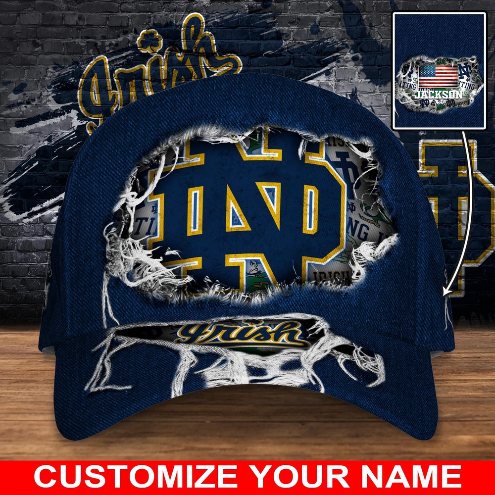 Customized NCAA Notre Dame Fighting Irish Baseball Cap Chic Vibes in Headwear Customized NCAA Notre Dame Fighting Irish Baseball Cap Chic Vibes in Headwear