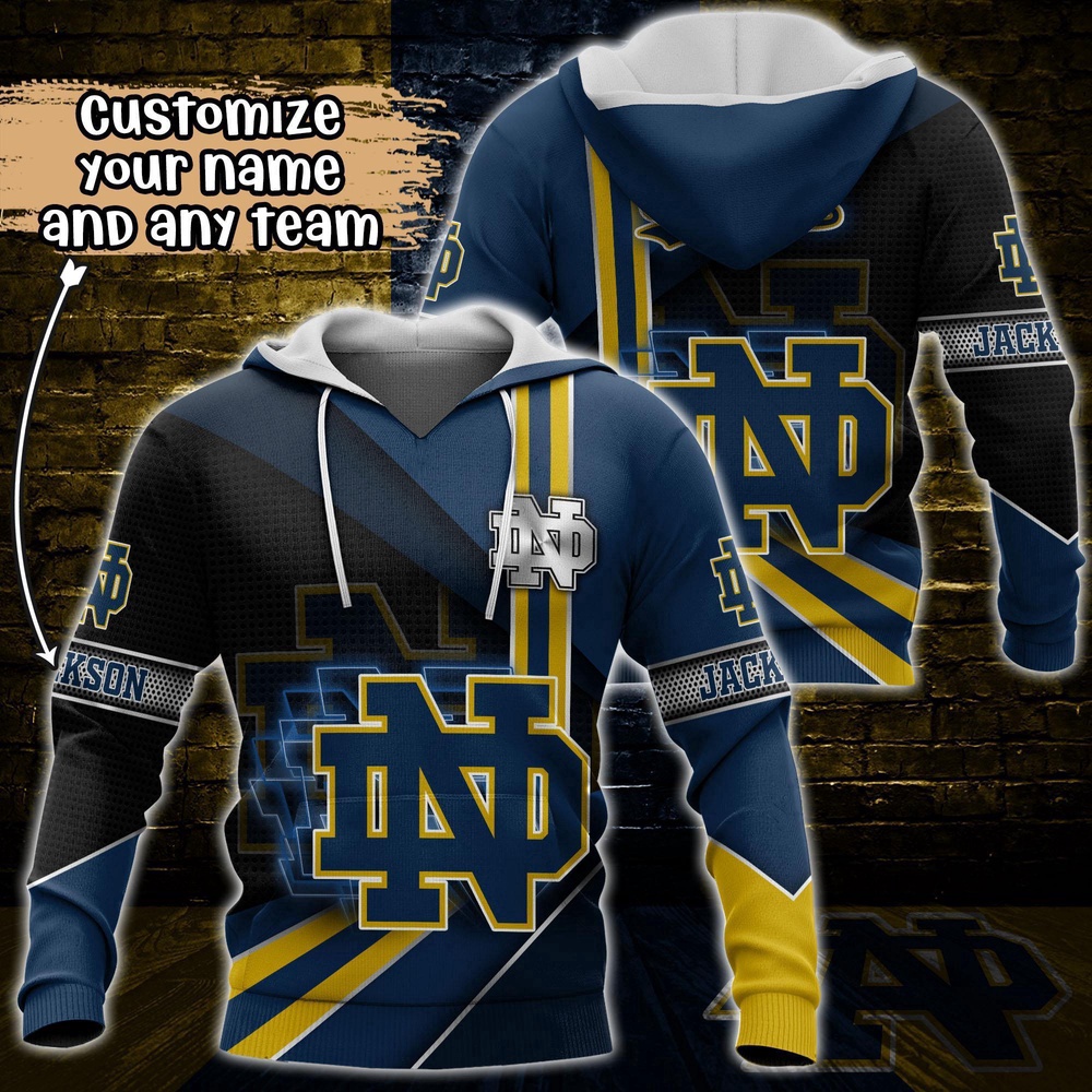 Customized NCAA Notre Dame Fighting Irish Hoodie 3D Cozy Vibes For Fans