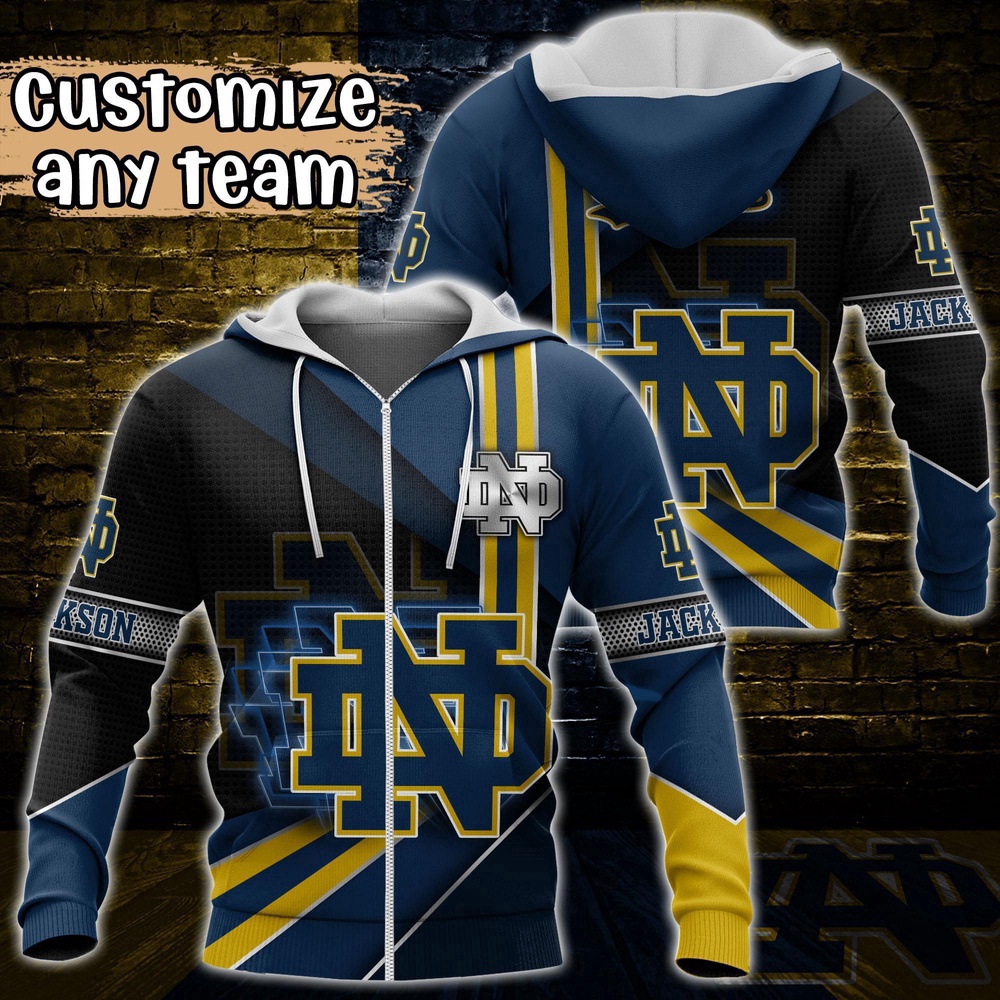 Customized NCAA Notre Dame Fighting Irish Hoodie 3D Cozy Vibes For Fans