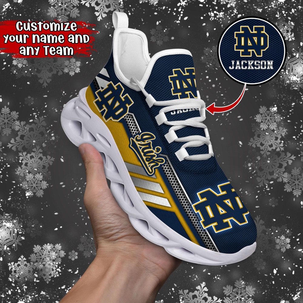 Customized NCAA Notre Dame Fighting Irish Sneaker Max Soul Shoes Stride Stylishly