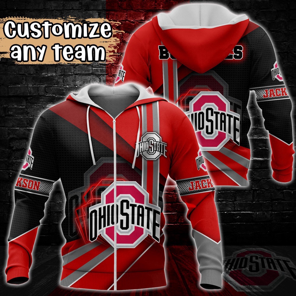 Customized NCAA Ohio State Buckeyes Hoodie 3D Cozy Vibes For Fans
