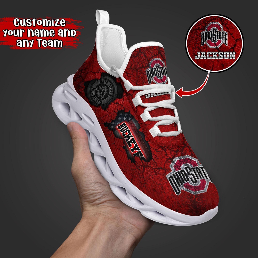 Customized NCAA Ohio State Buckeyes Sneaker Max Soul Shoes Max Comfort