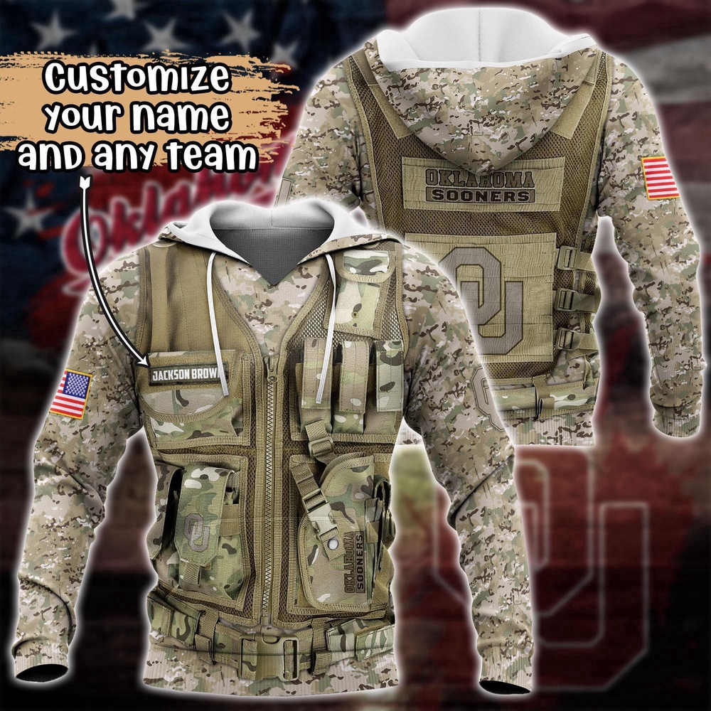 Customized NCAA Oklahoma Sooners Hoodie 3D Camo Parade For Fans Customized NCAA Oklahoma Sooners Hoodie 3D Camo Parade For Fans