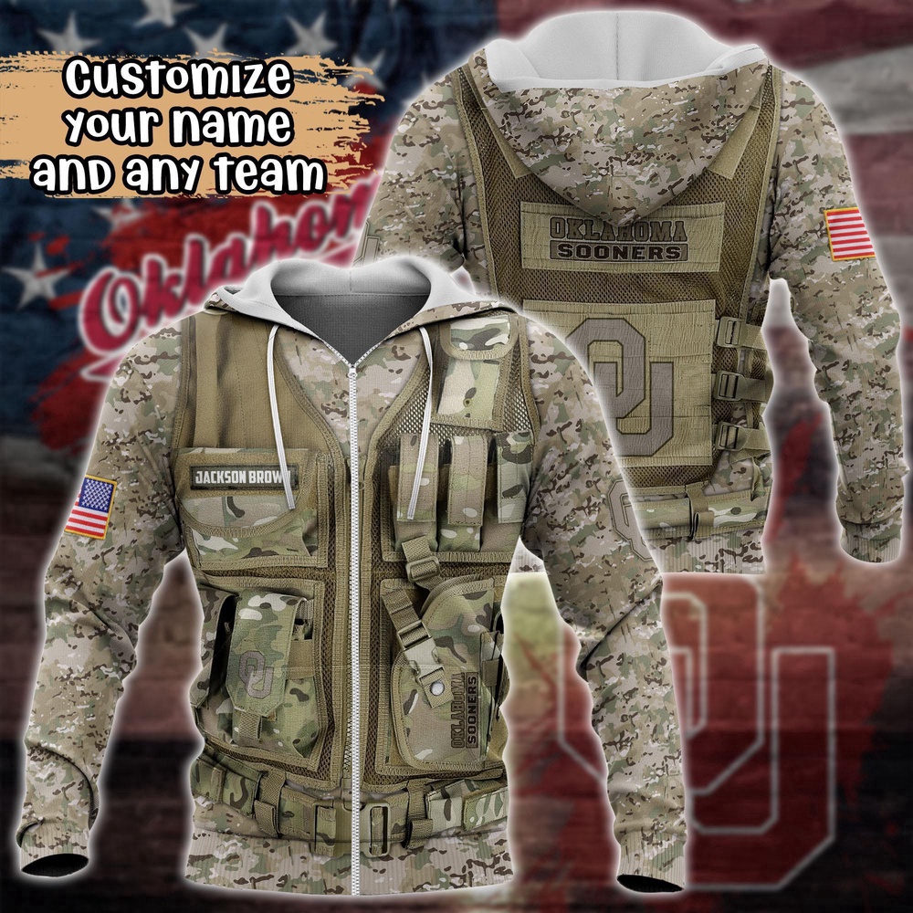 Customized NCAA Oklahoma Sooners Hoodie 3D Camo Parade For Fans Customized NCAA Oklahoma Sooners Hoodie 3D Camo Parade For Fans