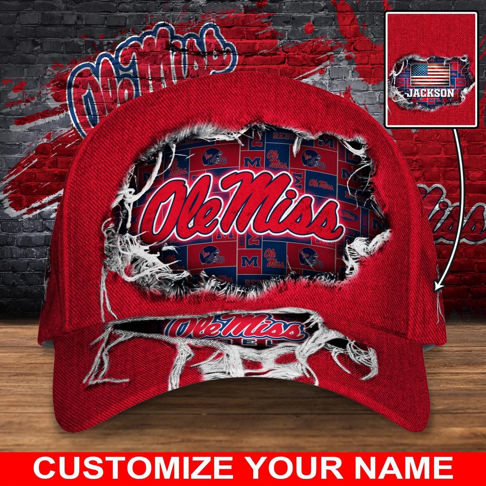Customized NCAA Ole Miss Rebels Baseball Cap Trendsetting Threads Fashion Customized NCAA Ole Miss Rebels Baseball Cap Trendsetting Threads Fashion