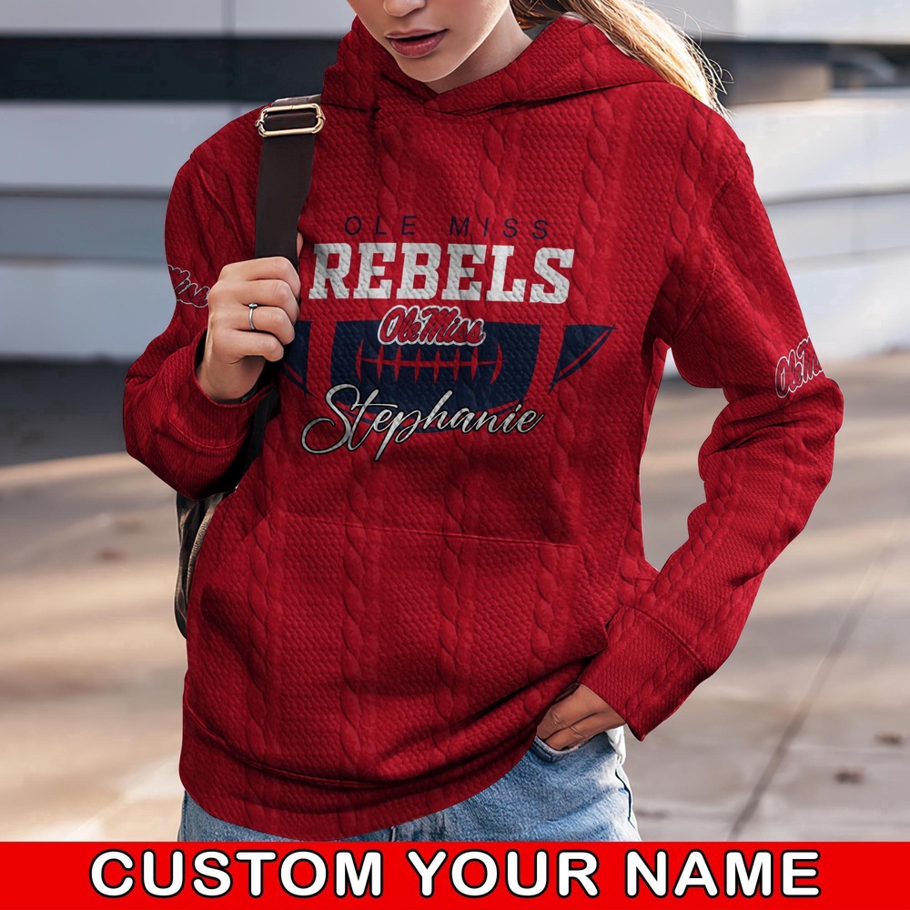 Customized NCAA Ole Miss Rebels Hoodie 3D Athletic Elegance For Fans