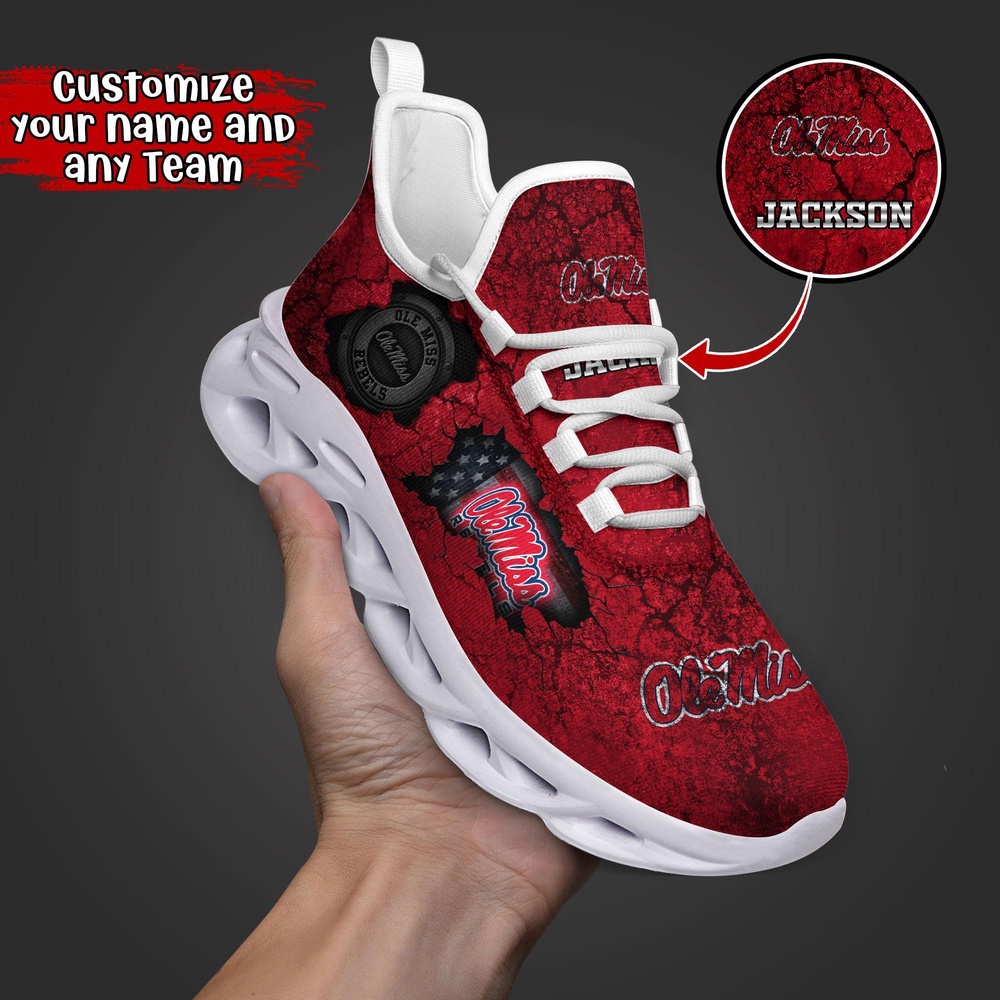 Customized NCAA Ole Miss Rebels Sneaker Max Soul Shoes Max Comfort Glide