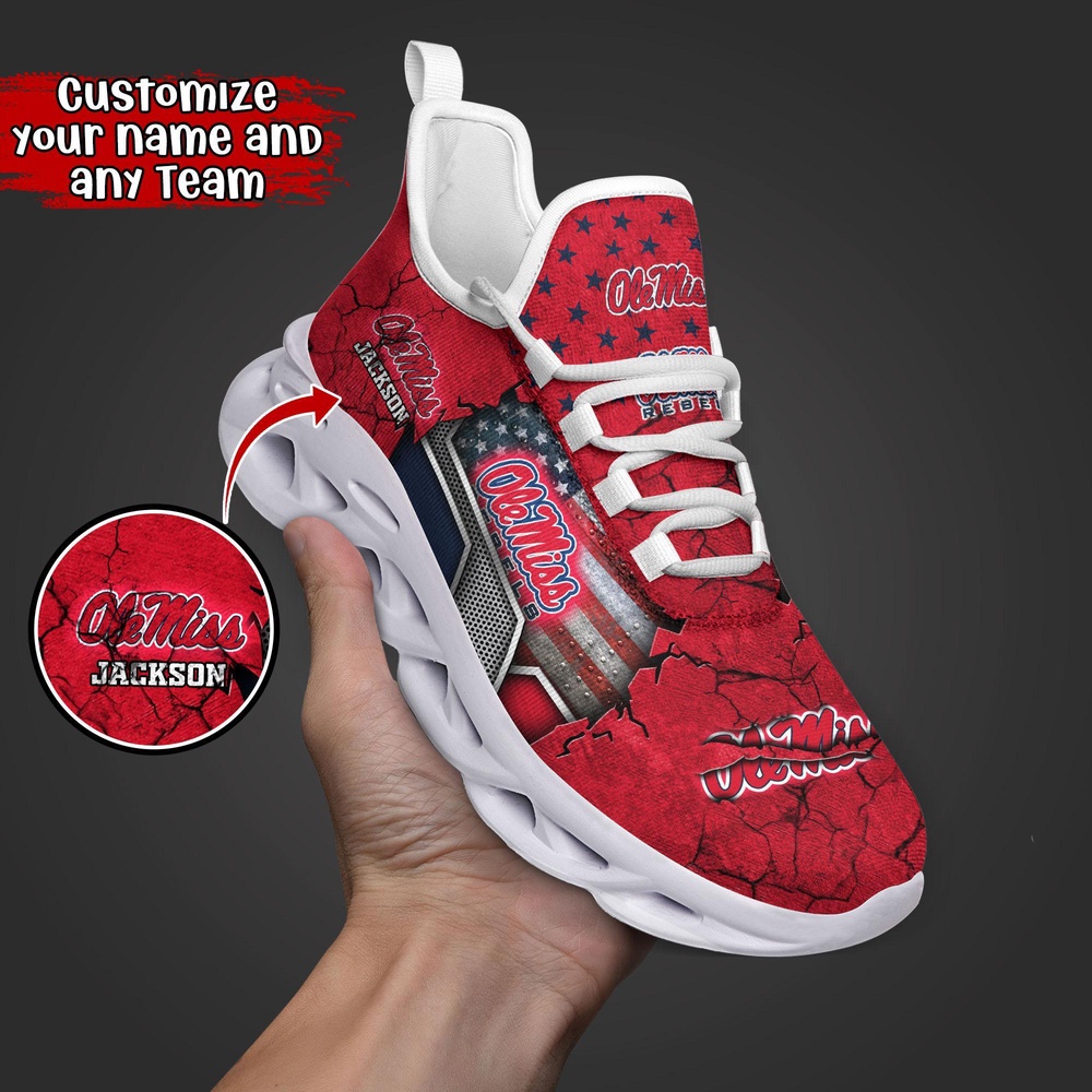 Customized NCAA Ole Miss Rebels Sneaker Max Soul Shoes Sneaker Elegance Fusion Customized NCAA Ole Miss Rebels Sneaker Max Soul Shoes Sneaker Elegance Fusion