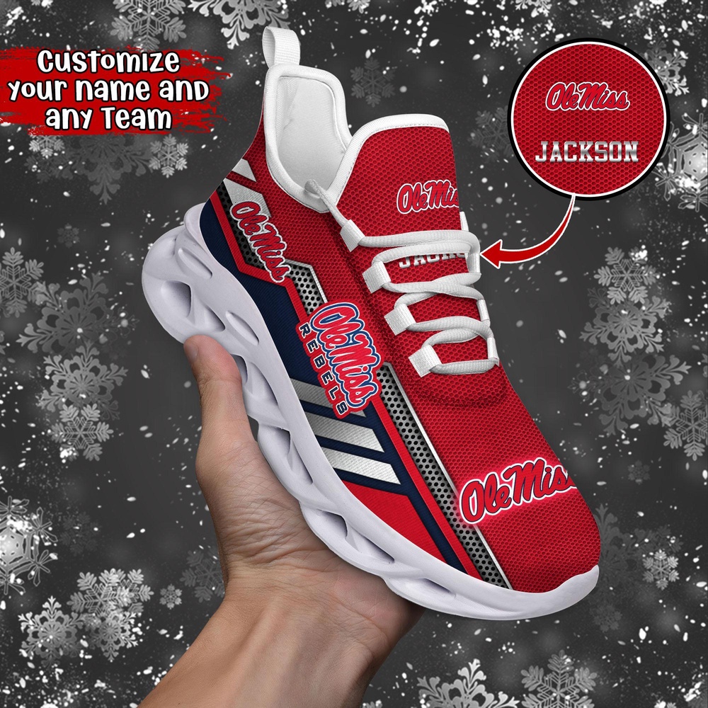 Customized NCAA Ole Miss Rebels Sneaker Max Soul Shoes Stride Chic Blissful Parade Customized NCAA Ole Miss Rebels Sneaker Max Soul Shoes Stride Chic Blissful Parade