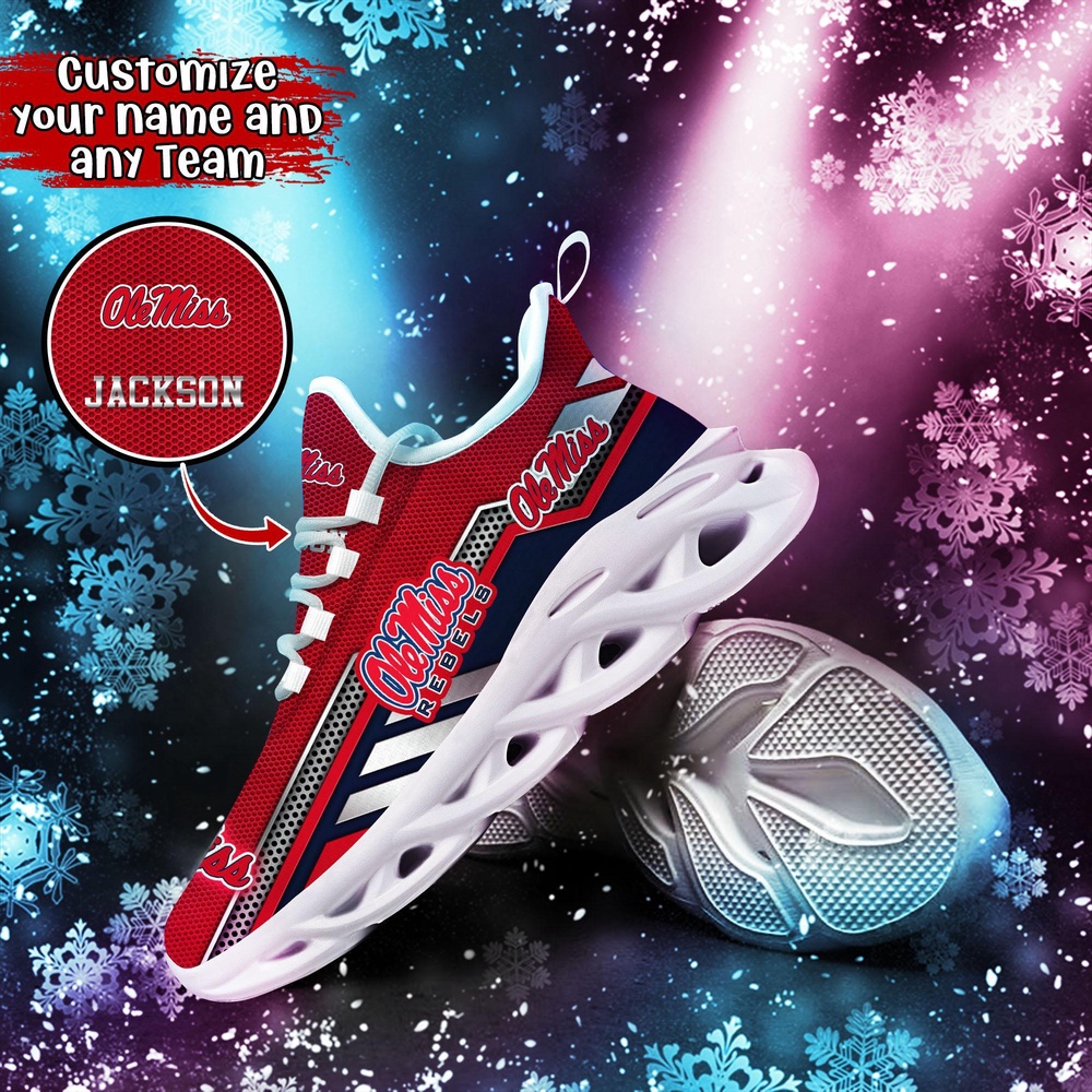 Customized NCAA Ole Miss Rebels Sneaker Max Soul Shoes Stride Chic Blissful Parade Customized NCAA Ole Miss Rebels Sneaker Max Soul Shoes Stride Chic Blissful Parade