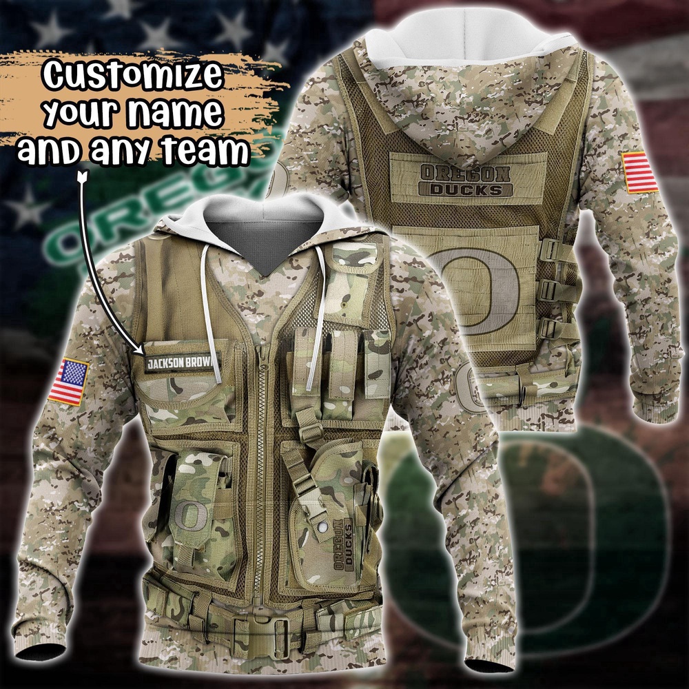 Customized NCAA Oregon Ducks Hoodie 3D Camo Hoodie Harmony For Fans
