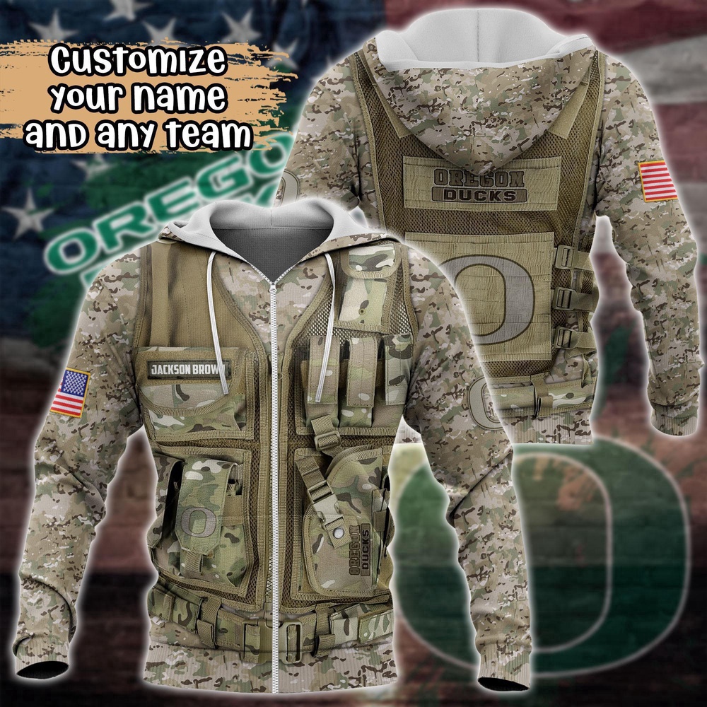 Customized NCAA Oregon Ducks Hoodie 3D Camo Hoodie Harmony For Fans