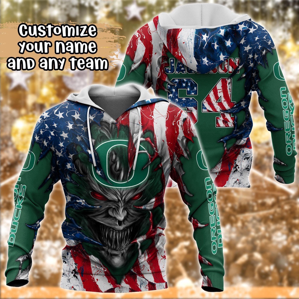 Customized NCAA Oregon Ducks Hoodie 3D Signature Style For Fans