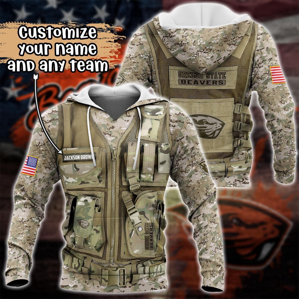 Customized NCAA Oregon State Beavers Hoodie 3D Camo Hoodie Harmony For Fans