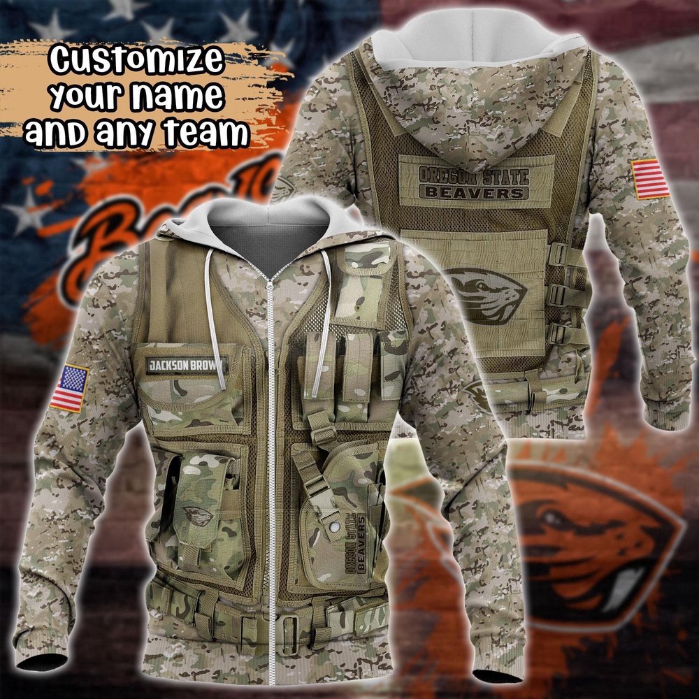 Customized NCAA Oregon State Beavers Hoodie 3D Camo Hoodie Harmony For Fans