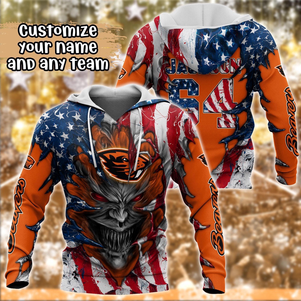 Customized NCAA Oregon State Beavers Hoodie 3D Signature Style For Fans
