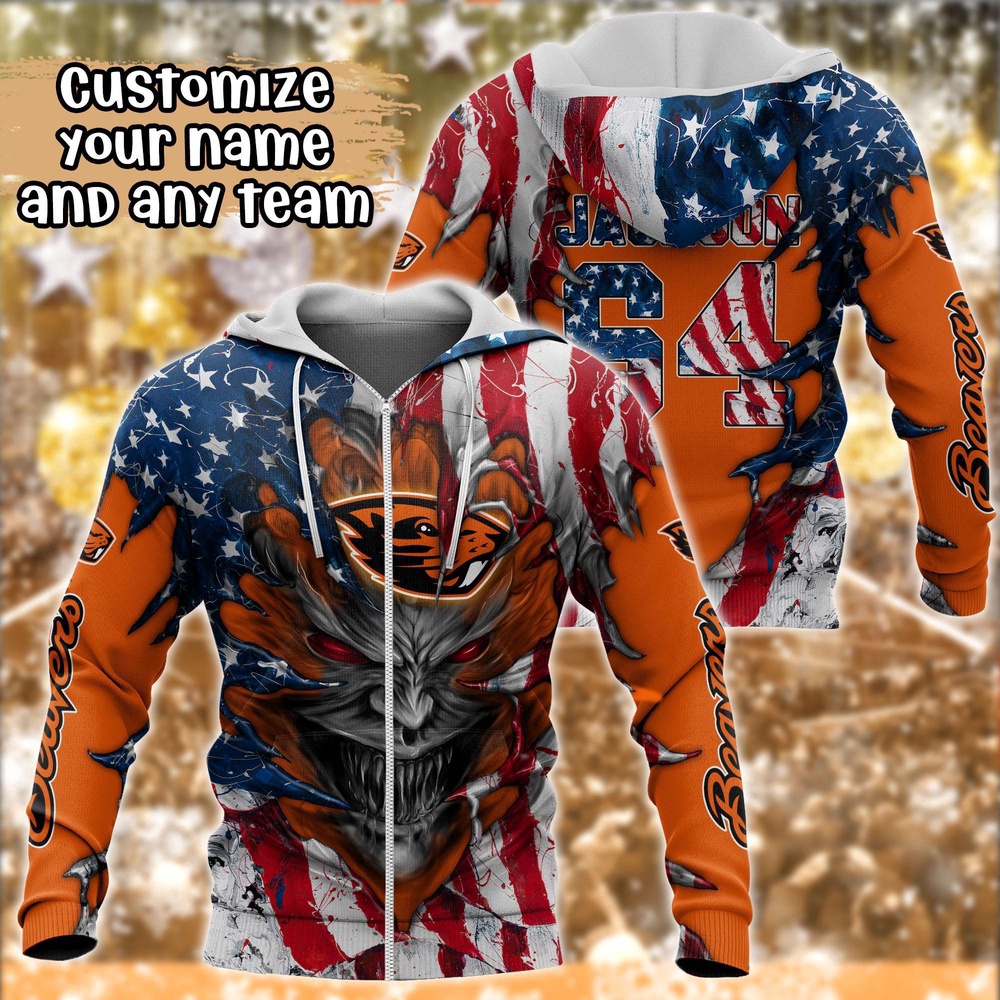Customized NCAA Oregon State Beavers Hoodie 3D Signature Style For Fans