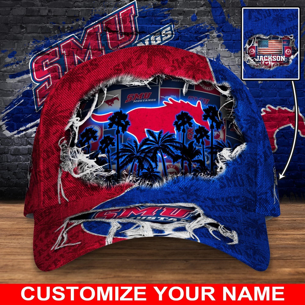 Customized NCAA SMU Mustangs Baseball Cap Sleek Layers Of Bliss