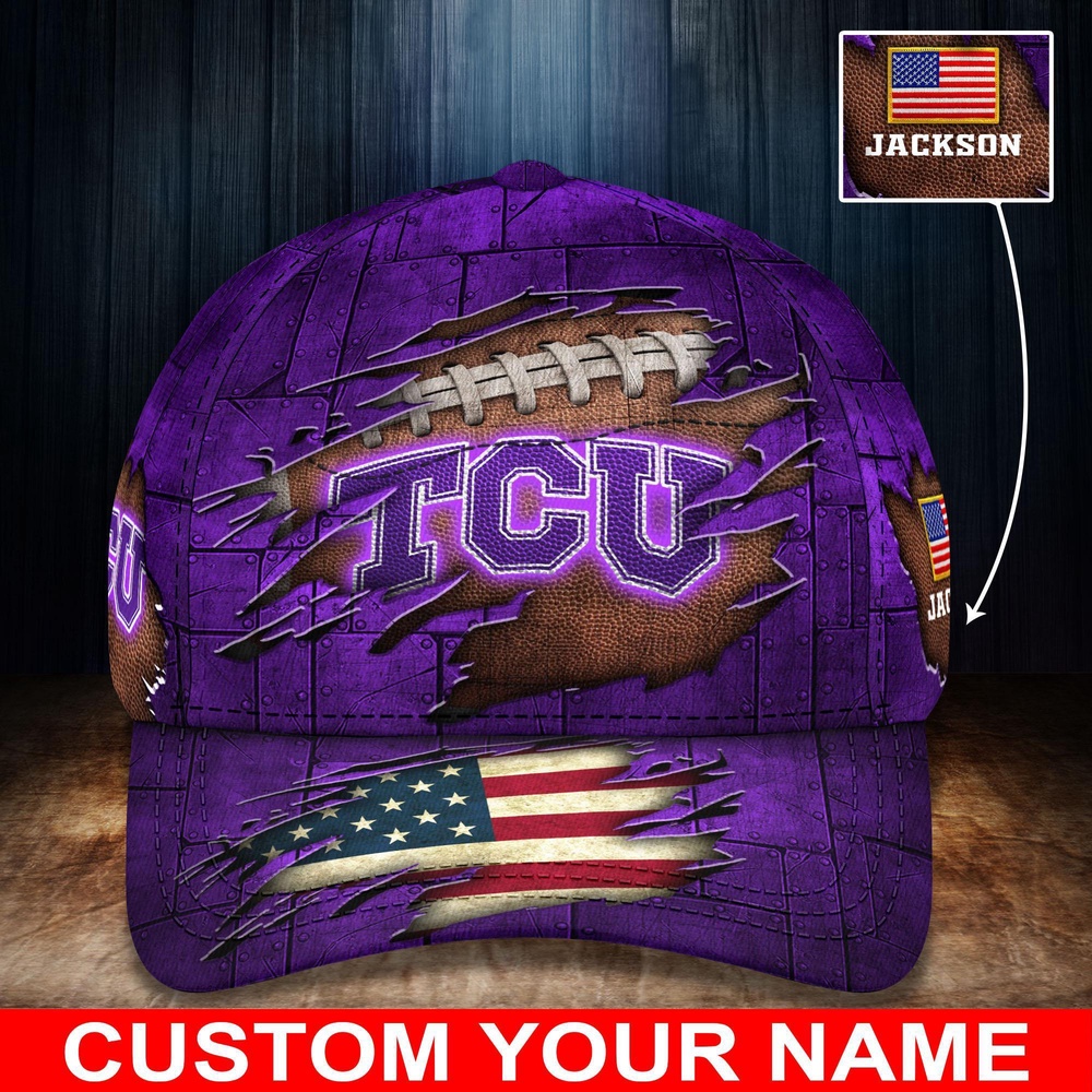 Customized NCAA TCU Horned Frogs Baseball Cap Casual Elegance Threads Customized NCAA TCU Horned Frogs Baseball Cap Casual Elegance Threads