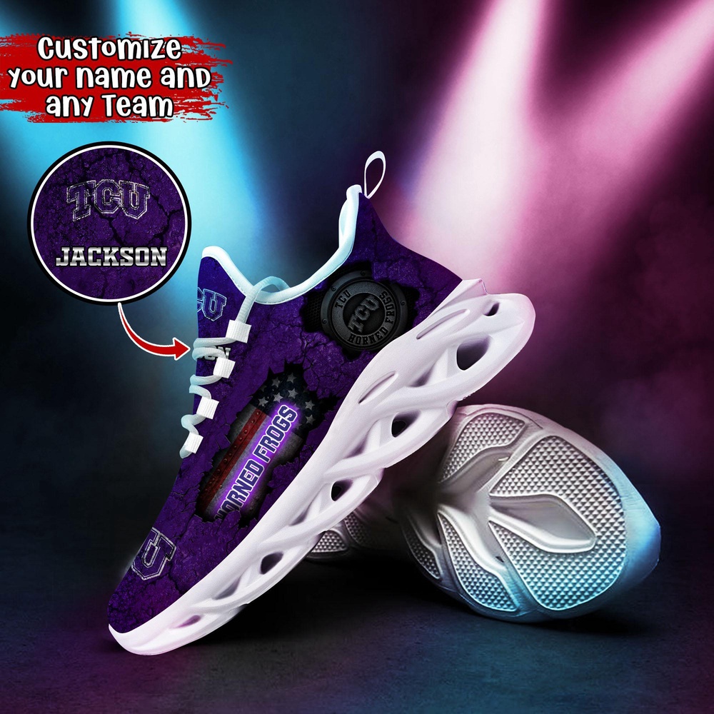 Customized NCAA TCU Horned Frogs Sneaker Max Soul Shoes Max Comfort Customized NCAA TCU Horned Frogs Sneaker Max Soul Shoes Max Comfort