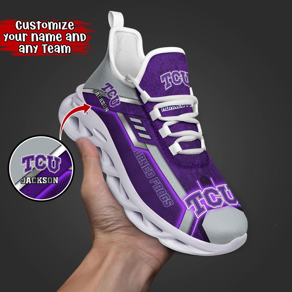 Customized NCAA TCU Horned Frogs Sneaker Max Soul Shoes Soulful Stride Customized NCAA TCU Horned Frogs Sneaker Max Soul Shoes Soulful Stride