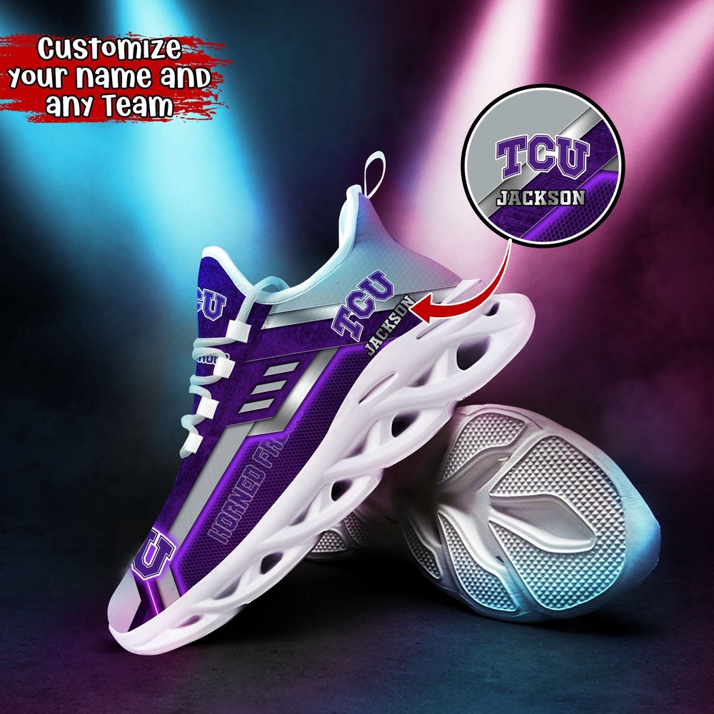 Customized NCAA TCU Horned Frogs Sneaker Max Soul Shoes Soulful Stride Customized NCAA TCU Horned Frogs Sneaker Max Soul Shoes Soulful Stride