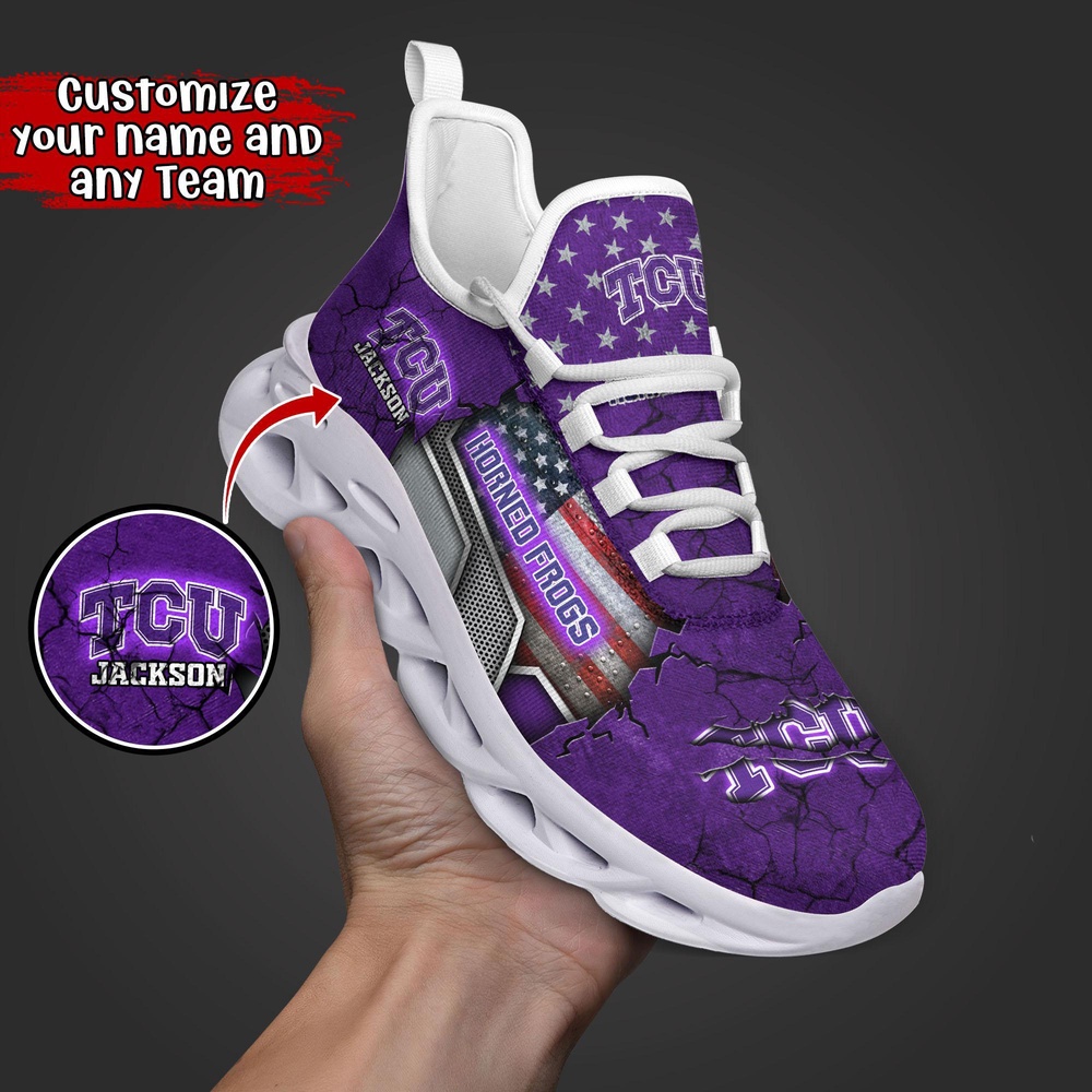 Customized NCAA TCU Horned Frogs Sneaker Max Soul Shoes Stride In Style Customized NCAA TCU Horned Frogs Sneaker Max Soul Shoes Stride In Style