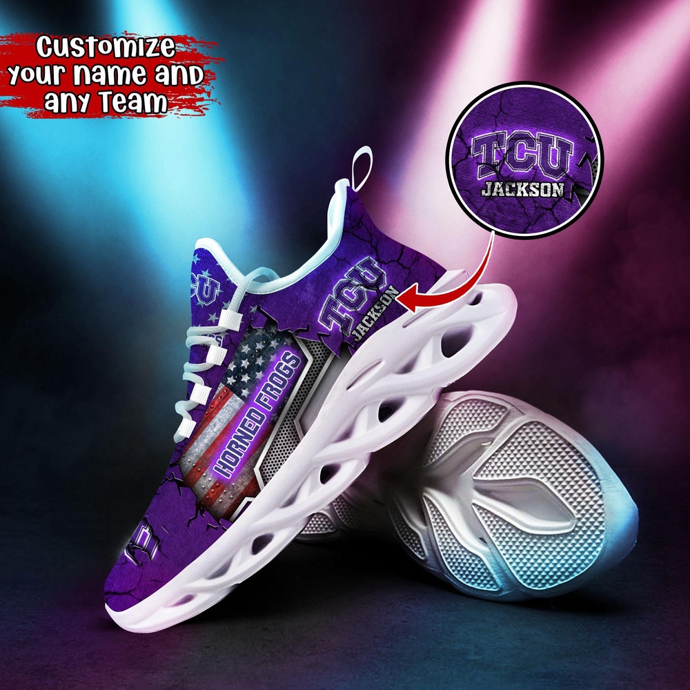 Customized NCAA TCU Horned Frogs Sneaker Max Soul Shoes Stride In Style Customized NCAA TCU Horned Frogs Sneaker Max Soul Shoes Stride In Style