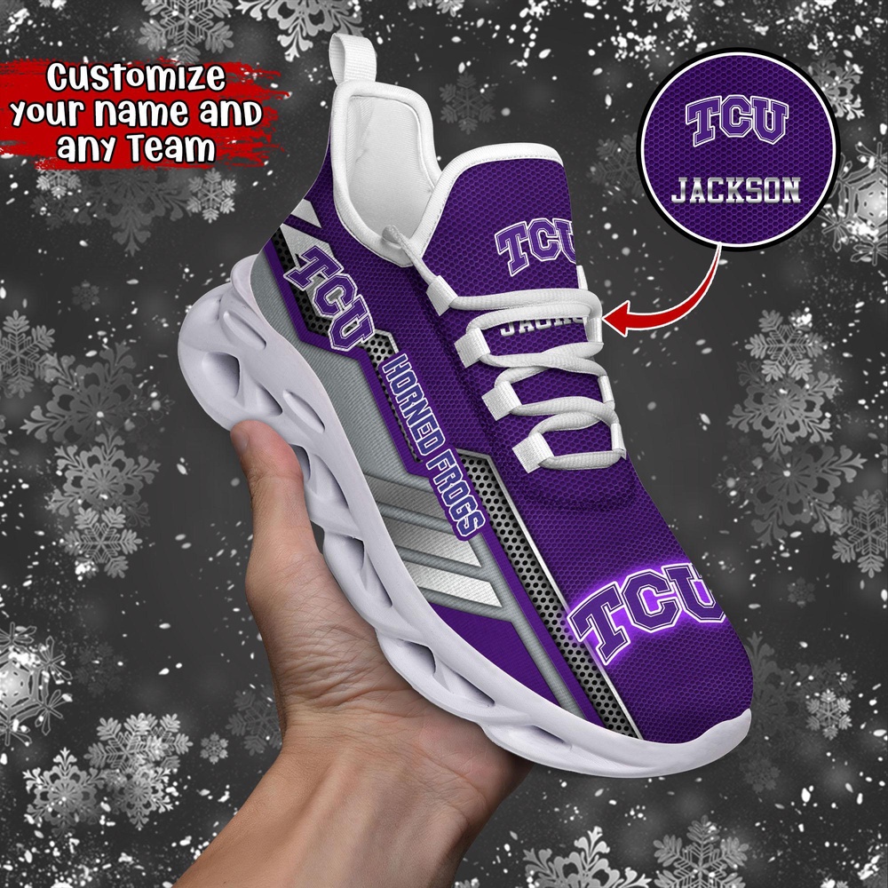 Customized NCAA TCU Horned Frogs Sneaker Max Soul Shoes Stride Stylishly Customized NCAA TCU Horned Frogs Sneaker Max Soul Shoes Stride Stylishly