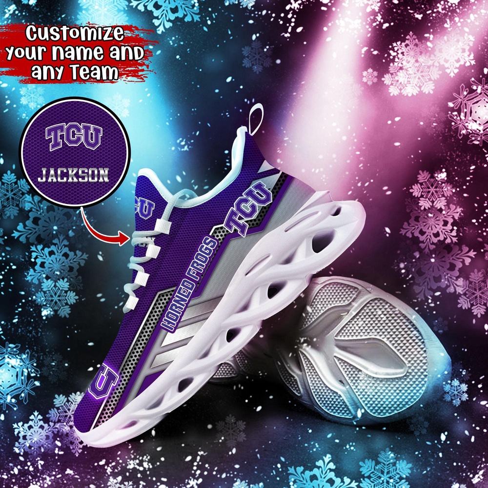 Customized NCAA TCU Horned Frogs Sneaker Max Soul Shoes Stride Stylishly Customized NCAA TCU Horned Frogs Sneaker Max Soul Shoes Stride Stylishly