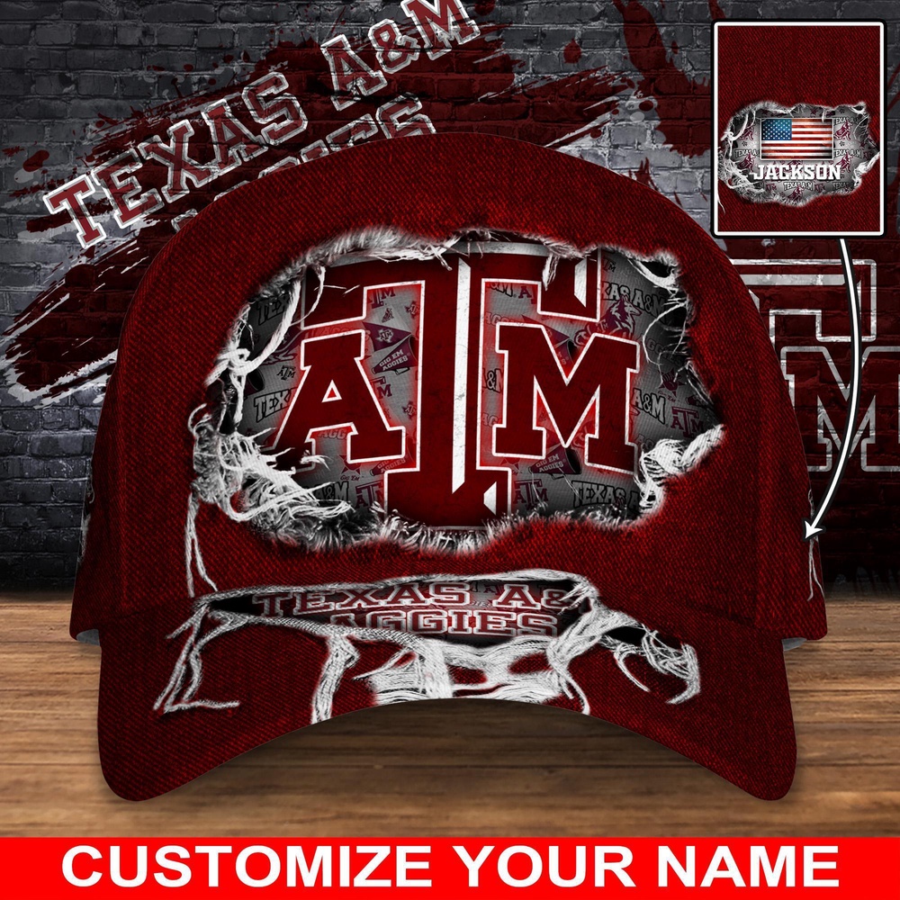 Customized NCAA Texas A&M Aggies Baseball Cap Trendsetting Threads Fashion Customized NCAA Texas A&M Aggies Baseball Cap Trendsetting Threads Fashion