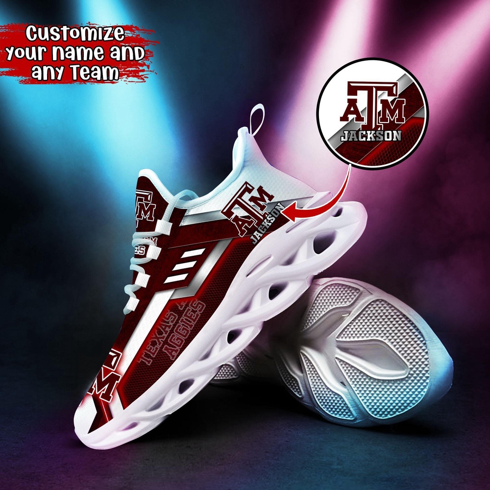 Customized NCAA Texas A&M Aggies Sneaker Max Soul Shoes Soulful Steps Customized NCAA Texas A&M Aggies Sneaker Max Soul Shoes Soulful Steps