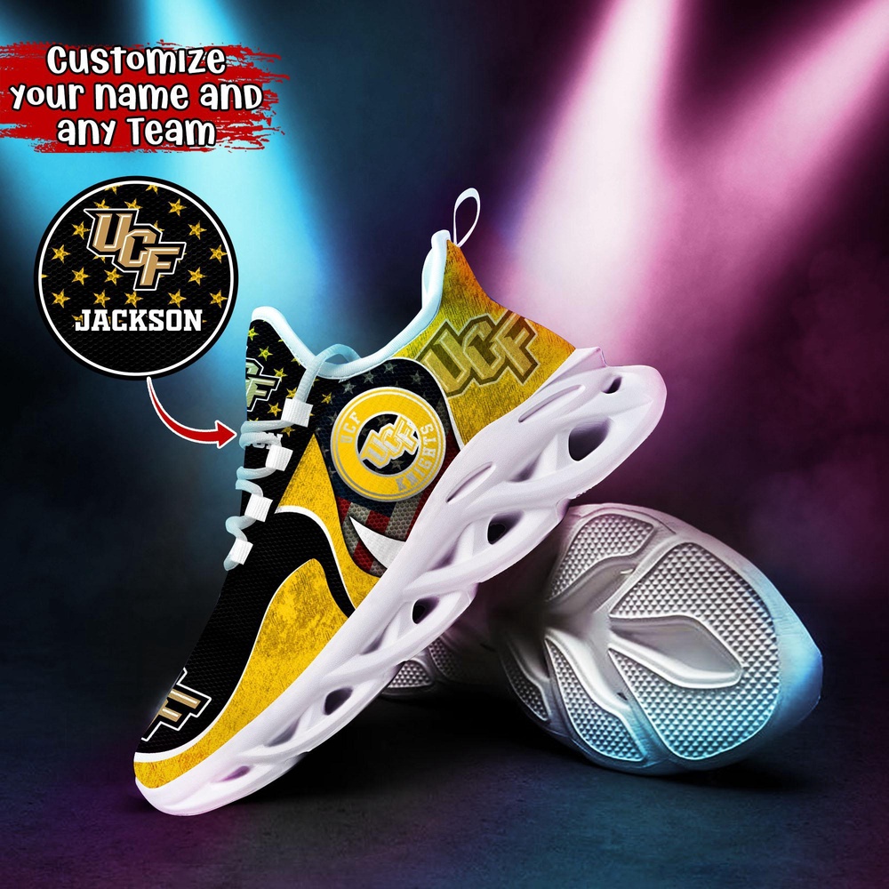 Customized NCAA UCF Knights Sneaker Max Soul Shoes Sole Bliss Customized NCAA UCF Knights Sneaker Max Soul Shoes Sole Bliss