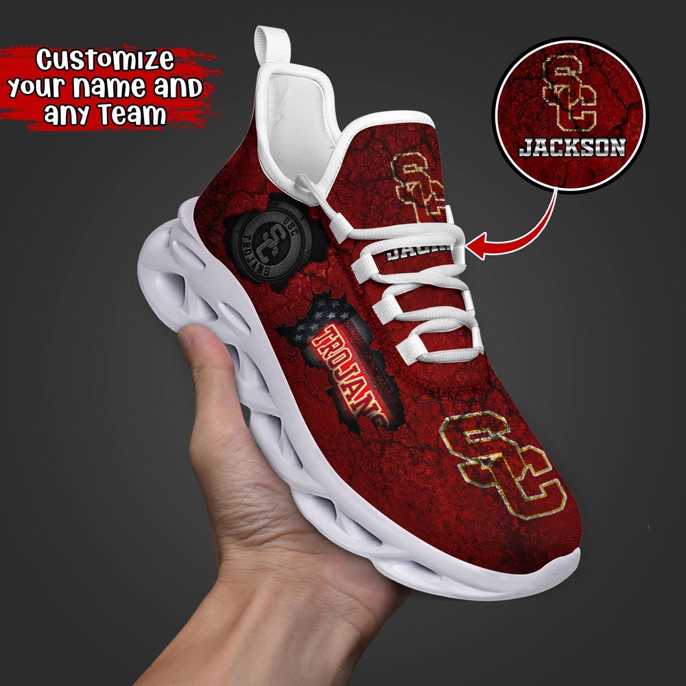 Customized NCAA USC Trojans Sneaker Max Soul Shoes Max Comfort Customized NCAA USC Trojans Sneaker Max Soul Shoes Max Comfort