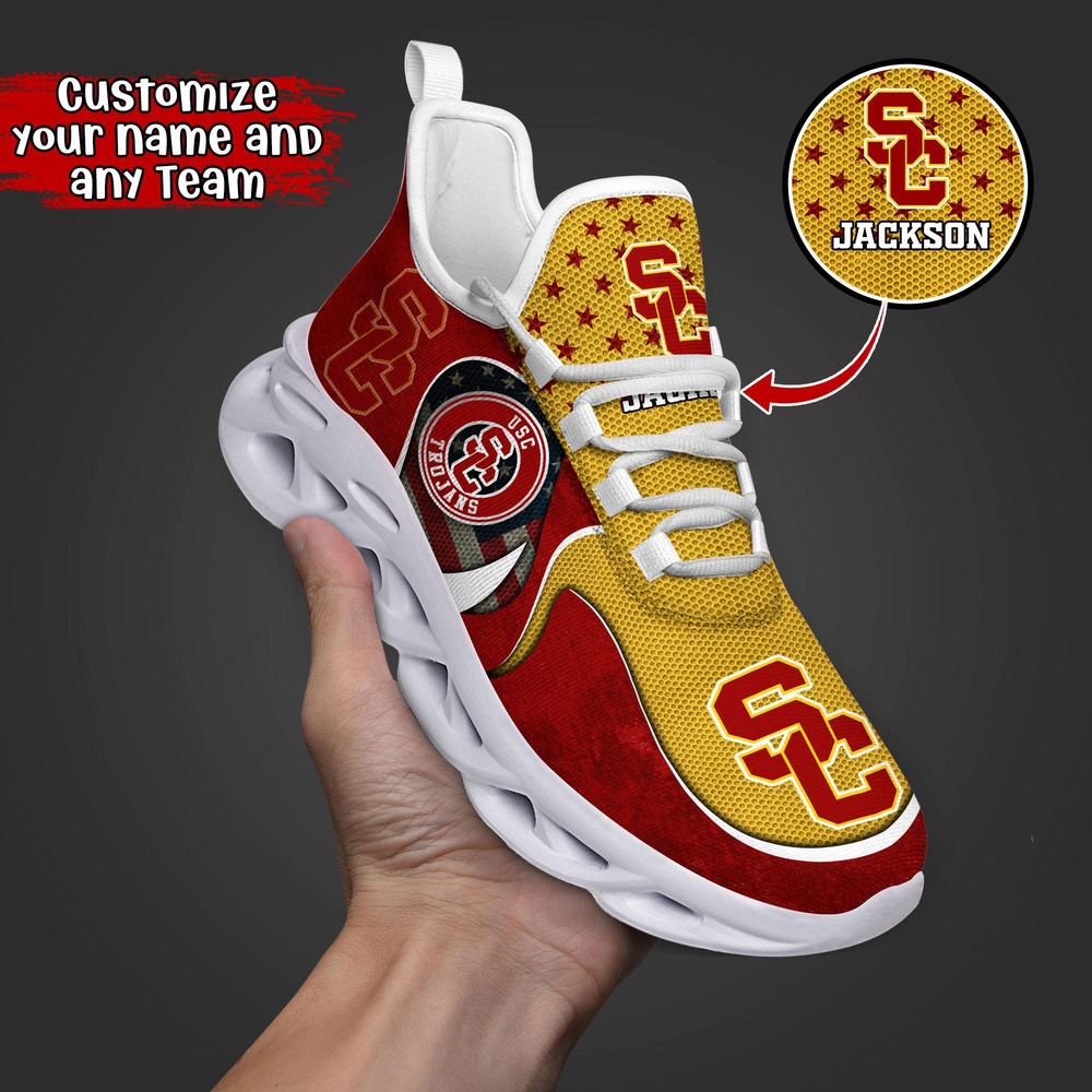 Customized NCAA USC Trojans Sneaker Max Soul Shoes Sole Bliss Customized NCAA USC Trojans Sneaker Max Soul Shoes Sole Bliss