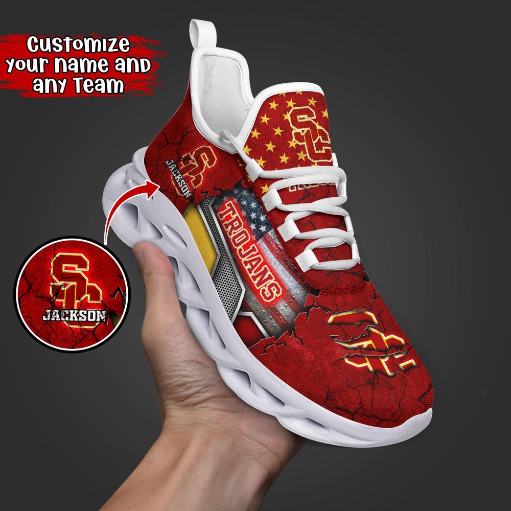 Customized NCAA USC Trojans Sneaker Max Soul Shoes Stride In Style