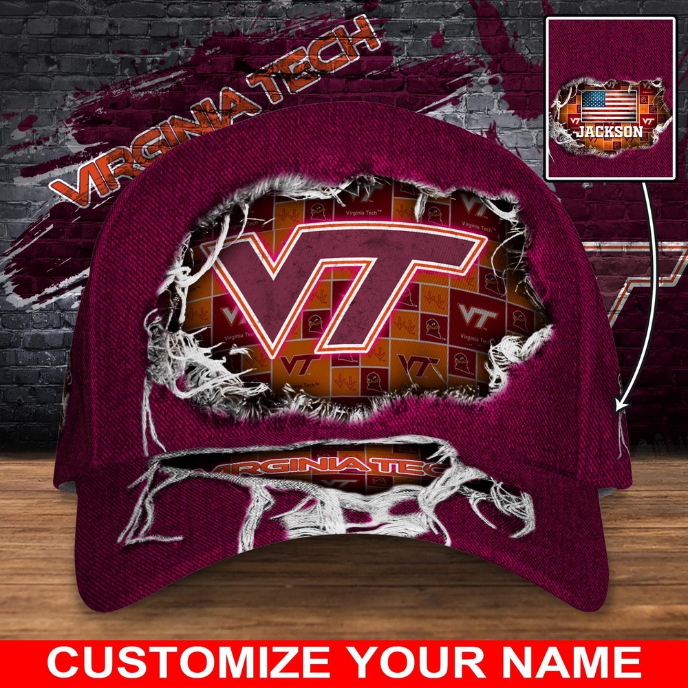Customized NCAA Virginia Tech Hokies Baseball Cap Chic Vibes in Headwear